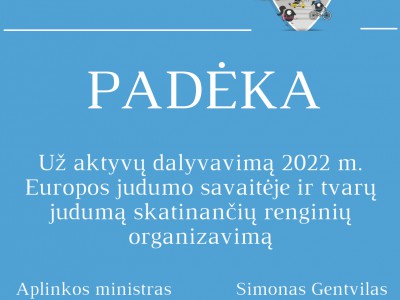 DŽIAGIAMĖS PRISIJUNGĘ PRIE EUROPOS JUDUMO SAVAITĖS RENGINIŲ