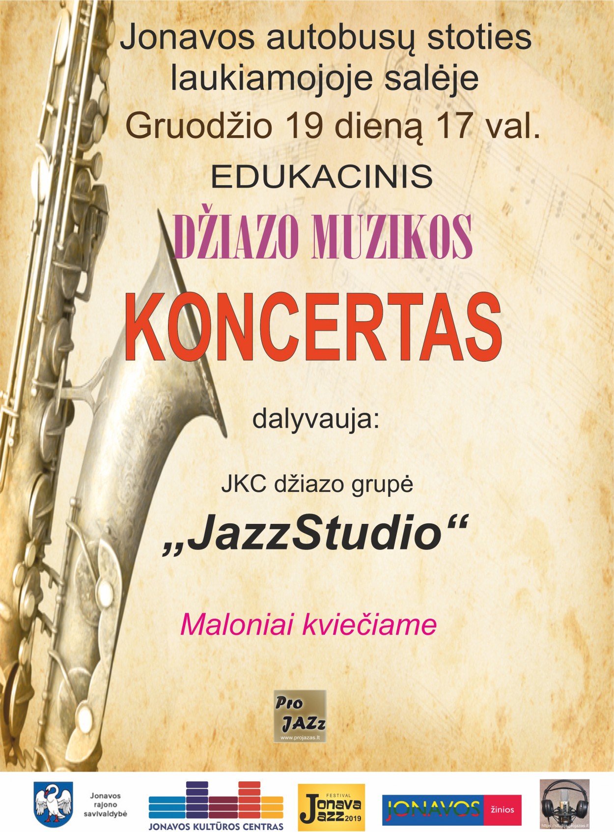 Džiazo muzikos koncertas autobusų stotyje