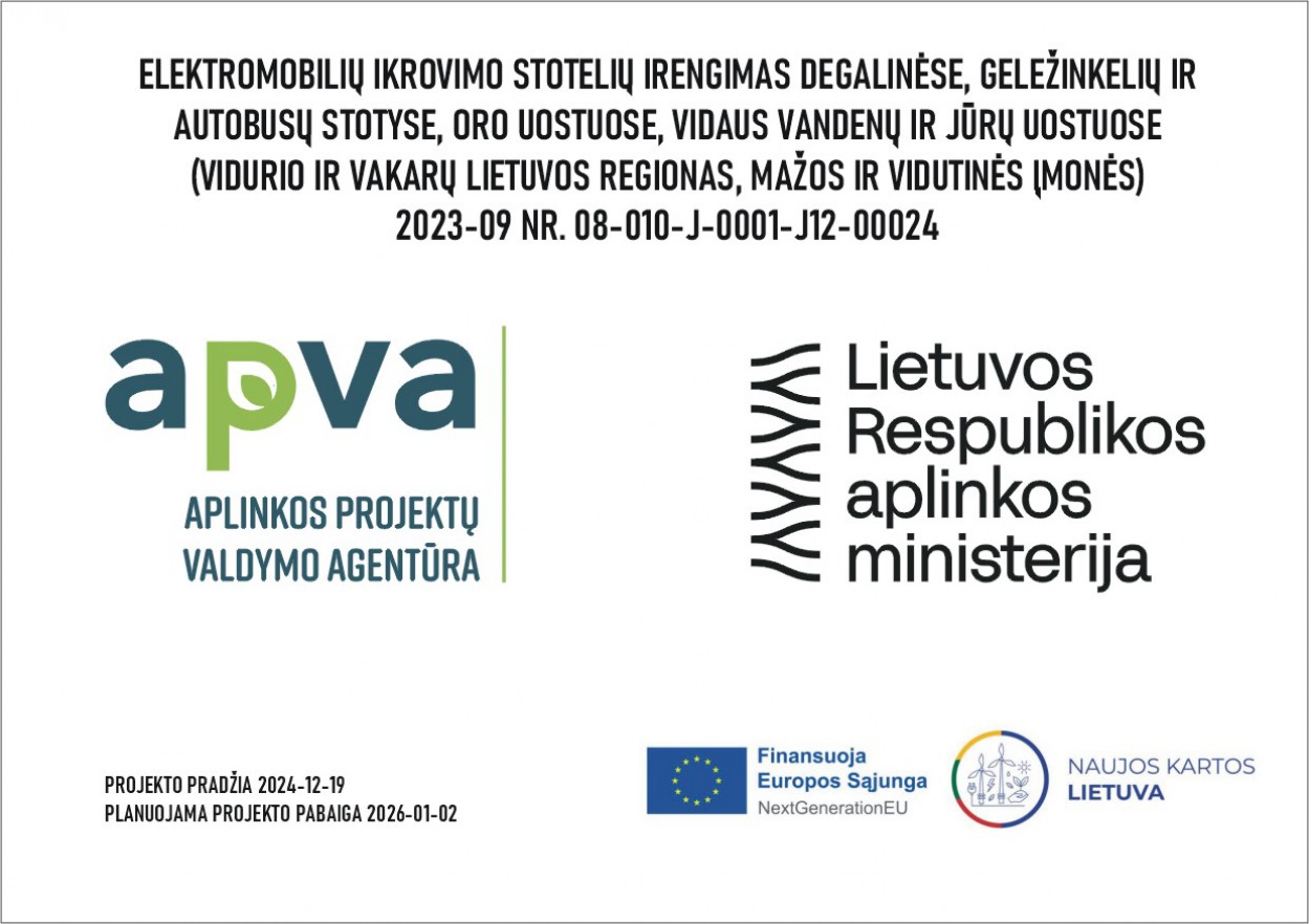 Įrengtos naujos elektromobilių įkrovimo stotelės