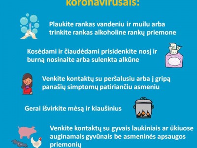 KAIP SUMAŽINTI PAVOJŲ UŽSIKRĖSTI KORONAVIRUSAIS